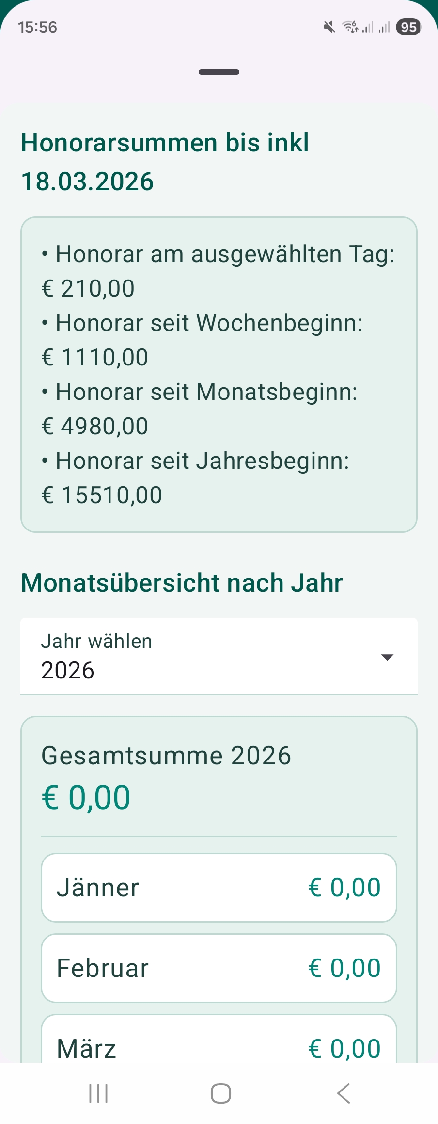 Rechnungs&uuml;bersicht mit Umsatzstatistik