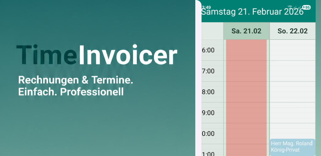 timeinvoicer – Rechnungen & Termine. Einfach. Professionell.